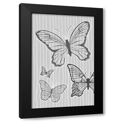 Nature Creatures Grey Black Modern Wood Framed Art Print with Double Matting by Aesthete