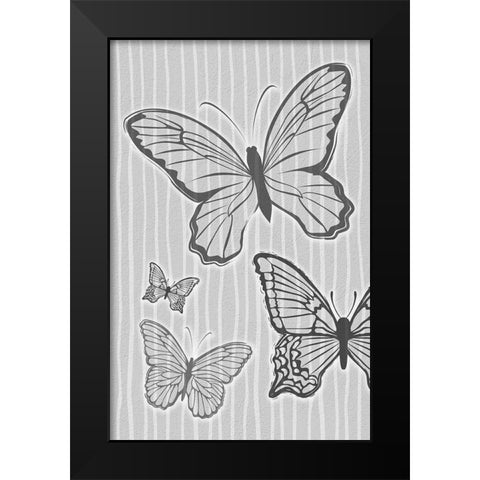 Nature Creatures Grey Black Modern Wood Framed Art Print by Aesthete