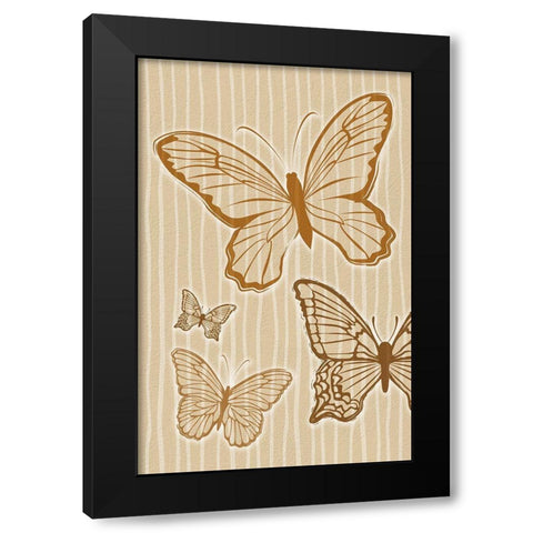 Nature Creatures Sand Black Modern Wood Framed Art Print by Aesthete