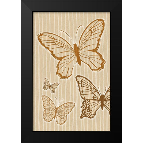 Nature Creatures Sand Black Modern Wood Framed Art Print by Aesthete