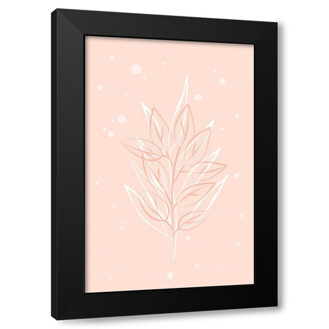 Peach Grass Black Modern Wood Framed Art Print by Aesthete