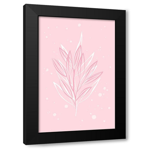 Pink Grass Black Modern Wood Framed Art Print with Double Matting by Aesthete