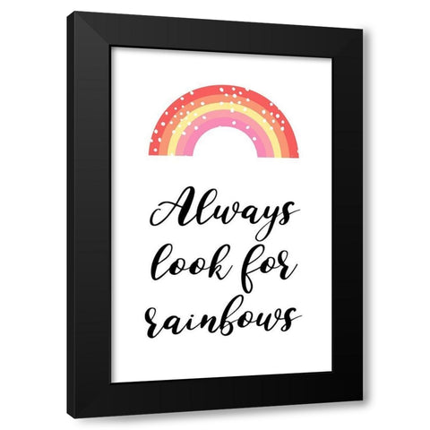 Rainbows Black Modern Wood Framed Art Print by Aesthete