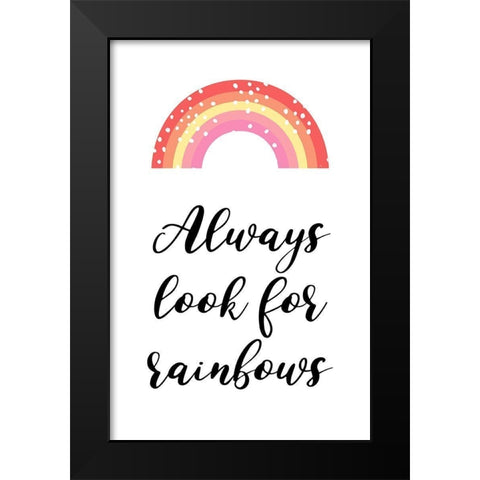 Rainbows Black Modern Wood Framed Art Print by Aesthete