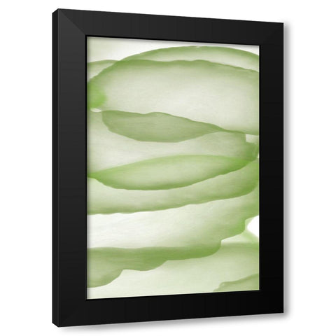 Green Paper Three Black Modern Wood Framed Art Print with Double Matting by Aesthete