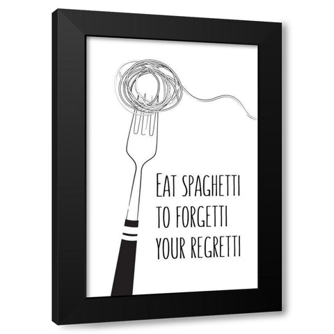 Spaghetti Black Modern Wood Framed Art Print with Double Matting by Aesthete