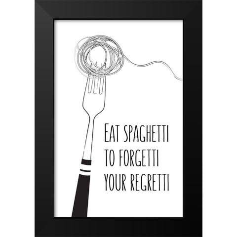Spaghetti Black Modern Wood Framed Art Print by Aesthete