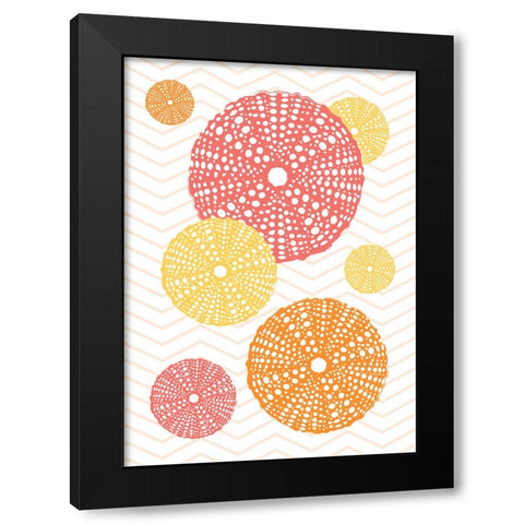 Orange Urchins Black Modern Wood Framed Art Print by Aesthete