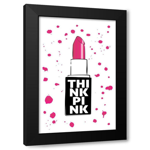 Think Pink Black Modern Wood Framed Art Print by Aesthete