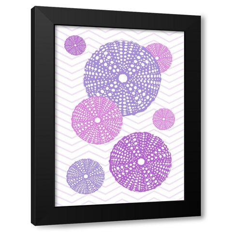 Purple Urchins Black Modern Wood Framed Art Print by Aesthete