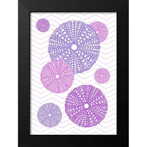 Purple Urchins Black Modern Wood Framed Art Print by Aesthete