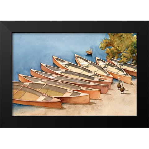 Whos Paddling Black Modern Wood Framed Art Print by Rizzo, Gene