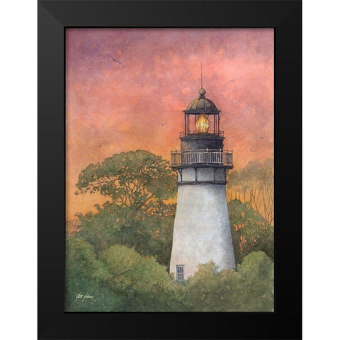 Amelia Island Lighthouse-2 Black Modern Wood Framed Art Print by Rizzo, Gene