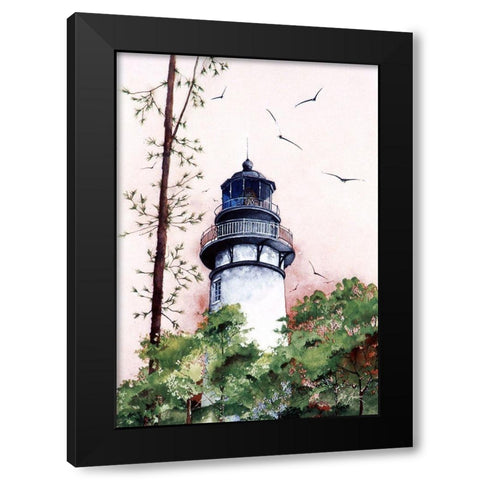 Amelia Island Lighthouse - Fl. Black Modern Wood Framed Art Print by Rizzo, Gene