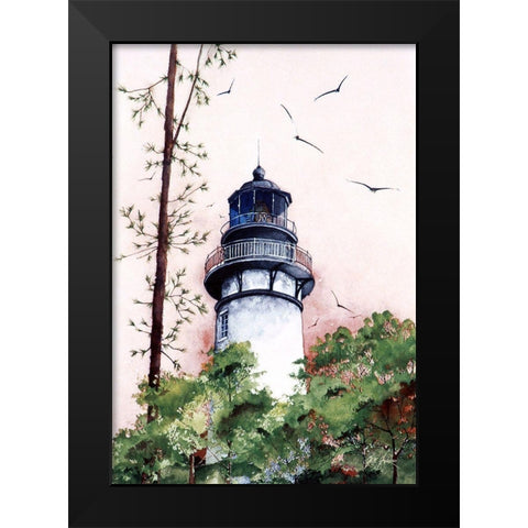 Amelia Island Lighthouse - Fl. Black Modern Wood Framed Art Print by Rizzo, Gene