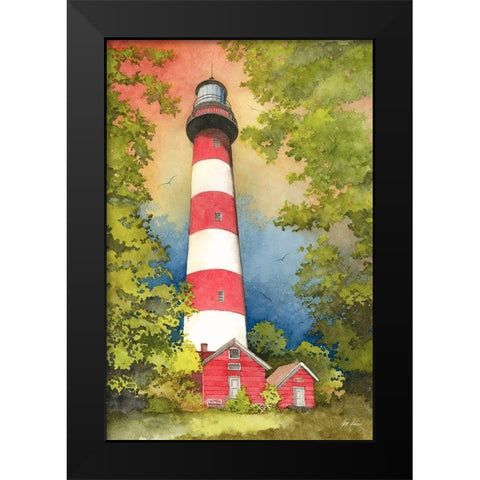 Assateague Lighthouse Black Modern Wood Framed Art Print by Rizzo, Gene