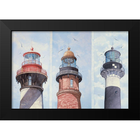 East Florida Lighthouses Black Modern Wood Framed Art Print by Rizzo, Gene