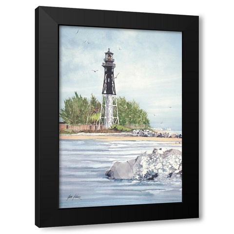 Hillsboro Inlet Lighthouse - Fl. Black Modern Wood Framed Art Print by Rizzo, Gene