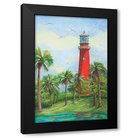 Jupiter Lighthouse-New - Fl. Black Modern Wood Framed Art Print with Double Matting by Rizzo, Gene