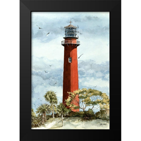 Jupiter Lighthouse-Old - Fl. Black Modern Wood Framed Art Print by Rizzo, Gene