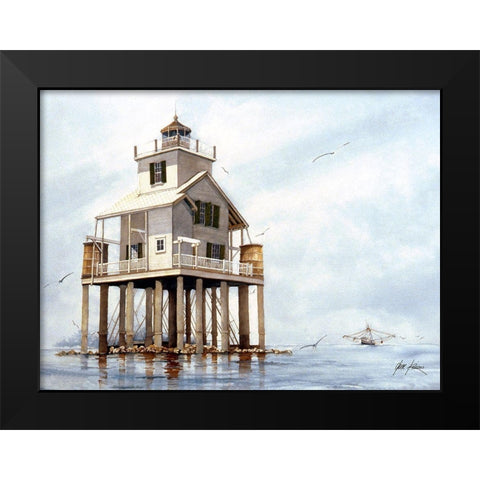 Timbalier-Houma, Louisiana Black Modern Wood Framed Art Print by Rizzo, Gene