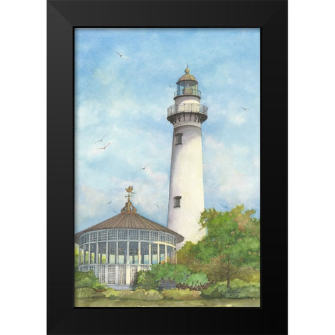 St. Simons Lighthouse Black Modern Wood Framed Art Print by Rizzo, Gene