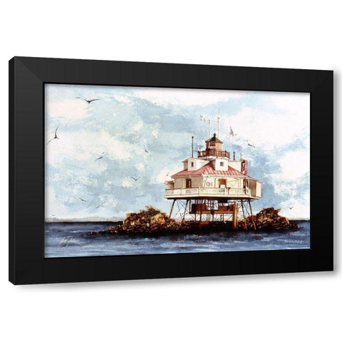 Thomas Point, Maryland Black Modern Wood Framed Art Print by Rizzo, Gene