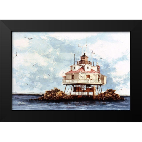 Thomas Point, Maryland Black Modern Wood Framed Art Print by Rizzo, Gene