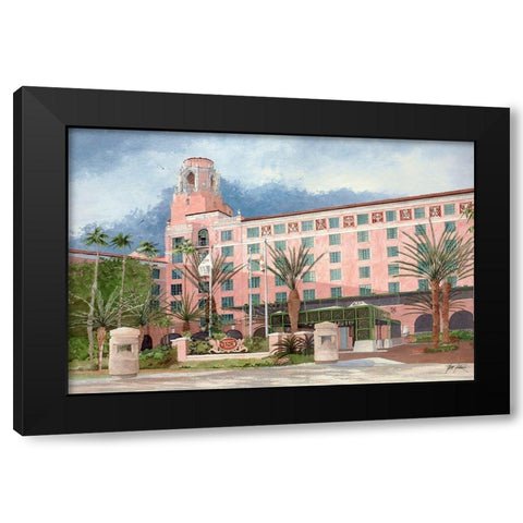 Vinoy Resort Black Modern Wood Framed Art Print with Double Matting by Rizzo, Gene