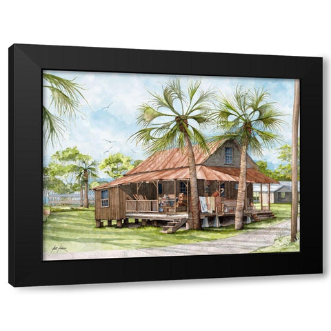 Seaside Shanty Black Modern Wood Framed Art Print by Rizzo, Gene