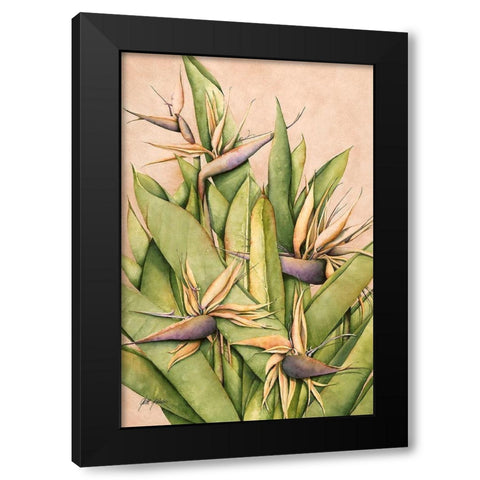 Yellow Bird Of Paradise Black Modern Wood Framed Art Print with Double Matting by Rizzo, Gene
