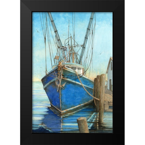 Bluer Than Blue Black Modern Wood Framed Art Print by Rizzo, Gene