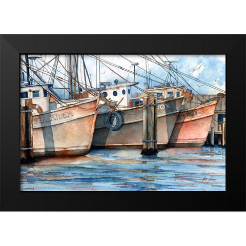 Dock on the Bay Black Modern Wood Framed Art Print by Rizzo, Gene