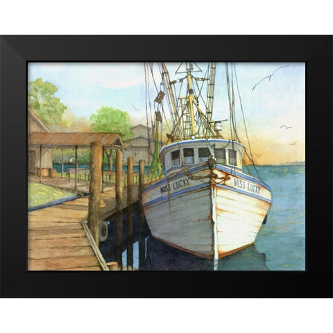 Miss Lucky Black Modern Wood Framed Art Print by Rizzo, Gene