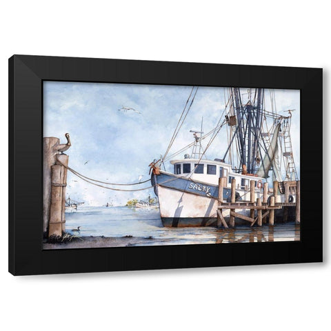 Salty Black Modern Wood Framed Art Print with Double Matting by Rizzo, Gene