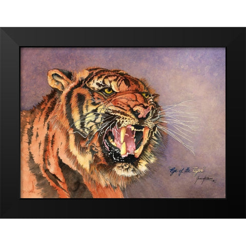 Eye Of The Tiger Black Modern Wood Framed Art Print by Rizzo, Gene