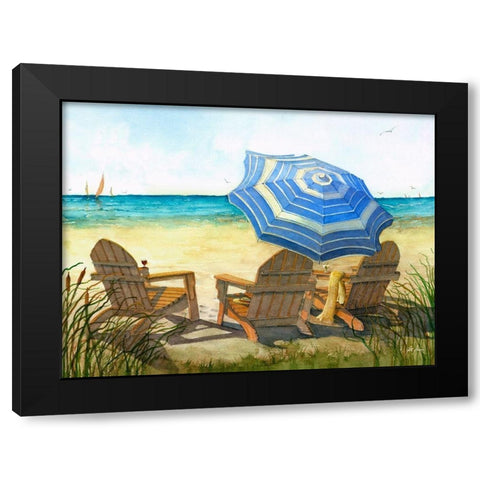 At The Beach Black Modern Wood Framed Art Print with Double Matting by Rizzo, Gene