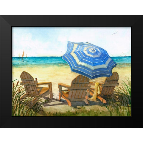 At The Beach Black Modern Wood Framed Art Print by Rizzo, Gene