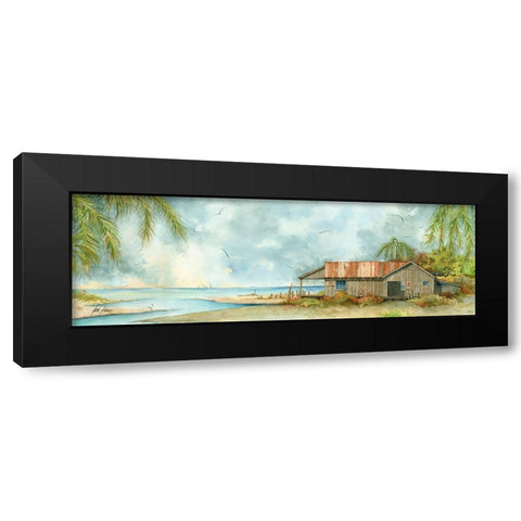 Beachside Bait Black Modern Wood Framed Art Print with Double Matting by Rizzo, Gene