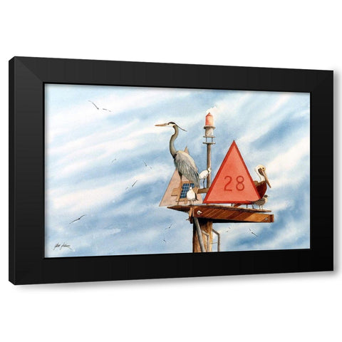 Birds Of A Feather Black Modern Wood Framed Art Print by Rizzo, Gene