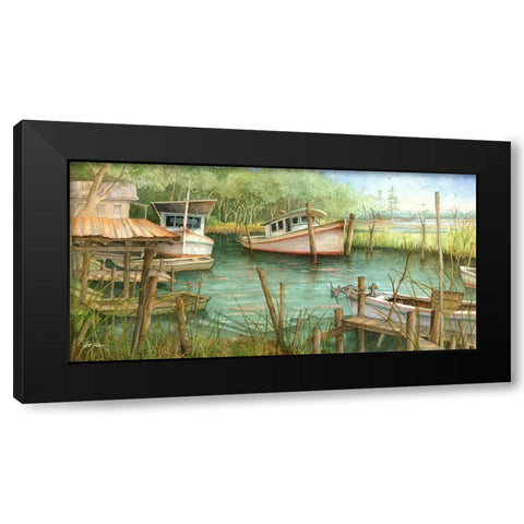 Cozy Creek Black Modern Wood Framed Art Print with Double Matting by Rizzo, Gene