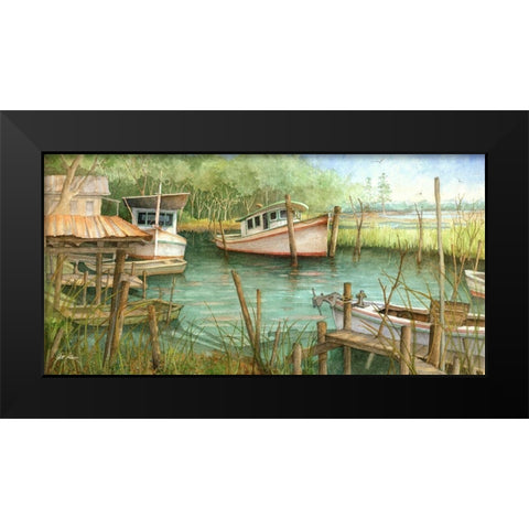 Cozy Creek Black Modern Wood Framed Art Print by Rizzo, Gene