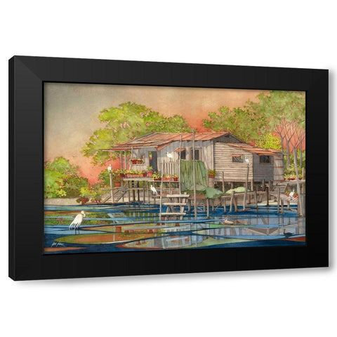 Home Sweet Home Black Modern Wood Framed Art Print with Double Matting by Rizzo, Gene