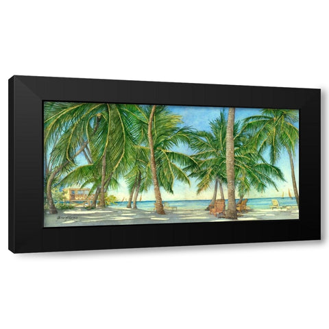 Lifes A Beach Black Modern Wood Framed Art Print with Double Matting by Rizzo, Gene