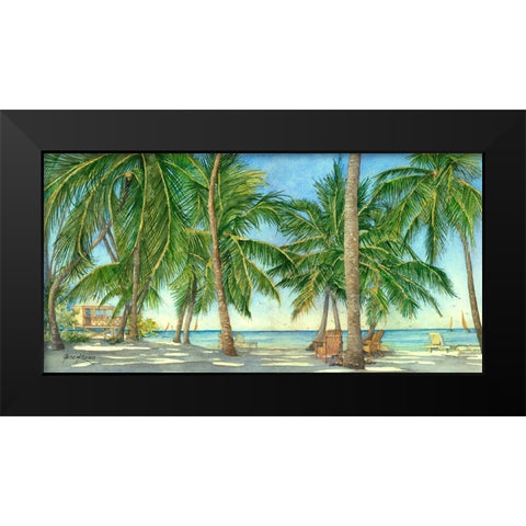 Lifes A Beach Black Modern Wood Framed Art Print by Rizzo, Gene