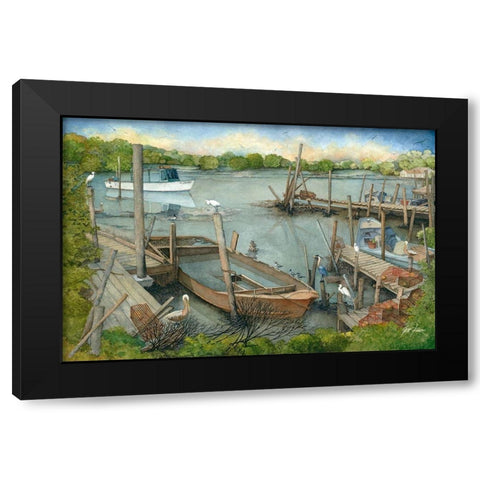 Laid Back Black Modern Wood Framed Art Print by Rizzo, Gene