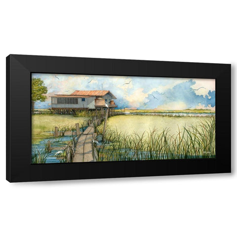 Pathway To Paradise Black Modern Wood Framed Art Print with Double Matting by Rizzo, Gene