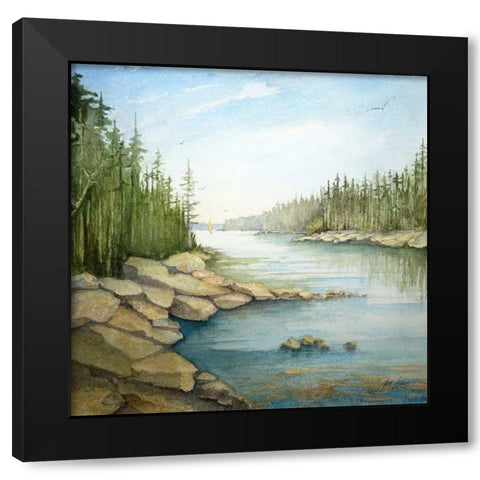 Rocky Maine Black Modern Wood Framed Art Print by Rizzo, Gene