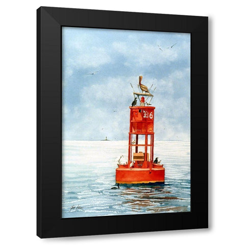 Red-Right-Returning Black Modern Wood Framed Art Print by Rizzo, Gene