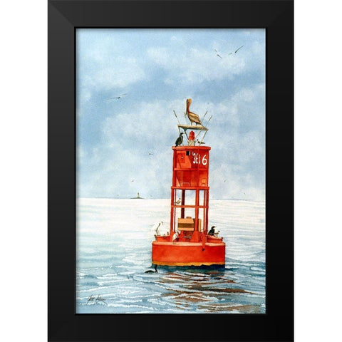 Red-Right-Returning Black Modern Wood Framed Art Print by Rizzo, Gene